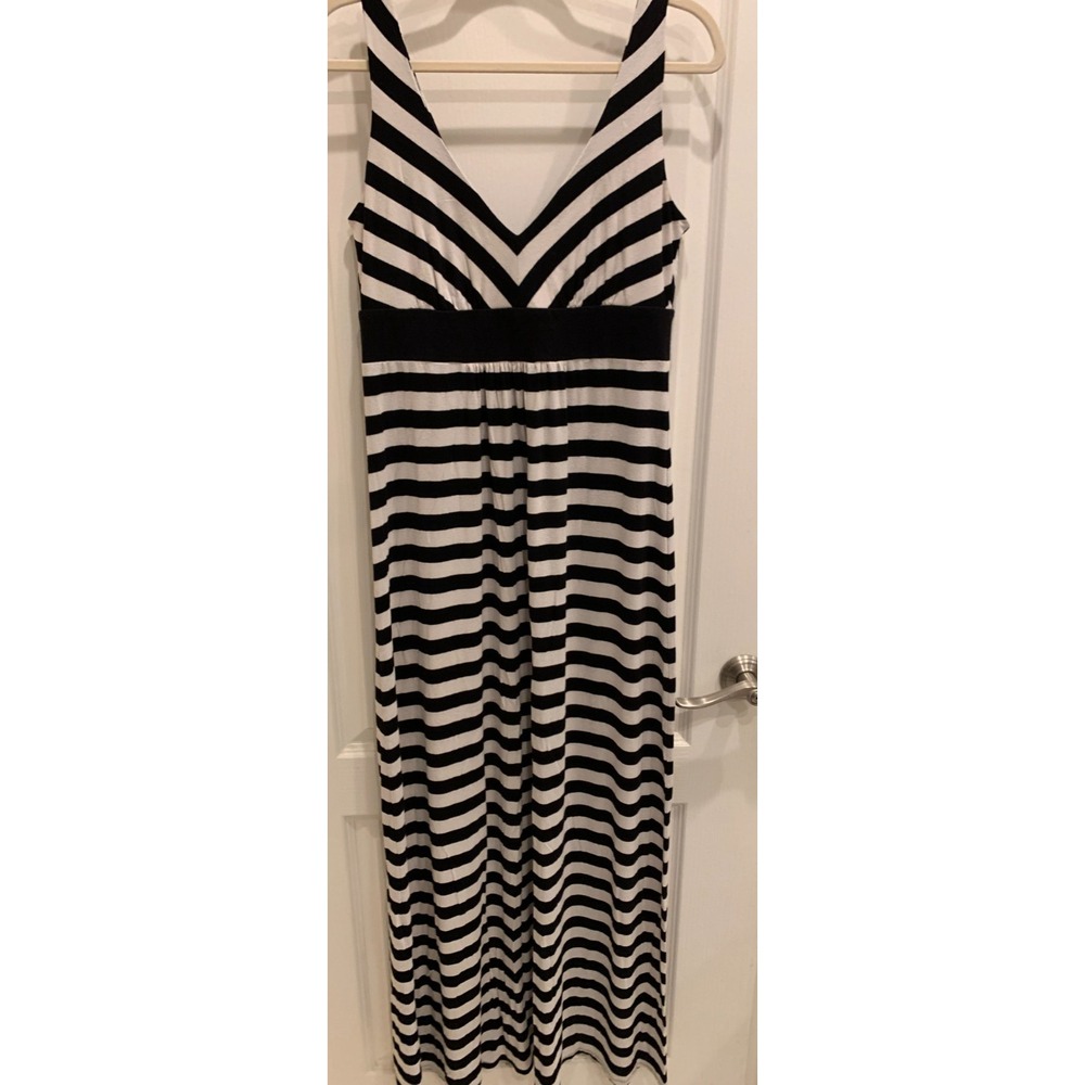 Ann Taylor One Piece Pants Black and Cream Knit Sz M